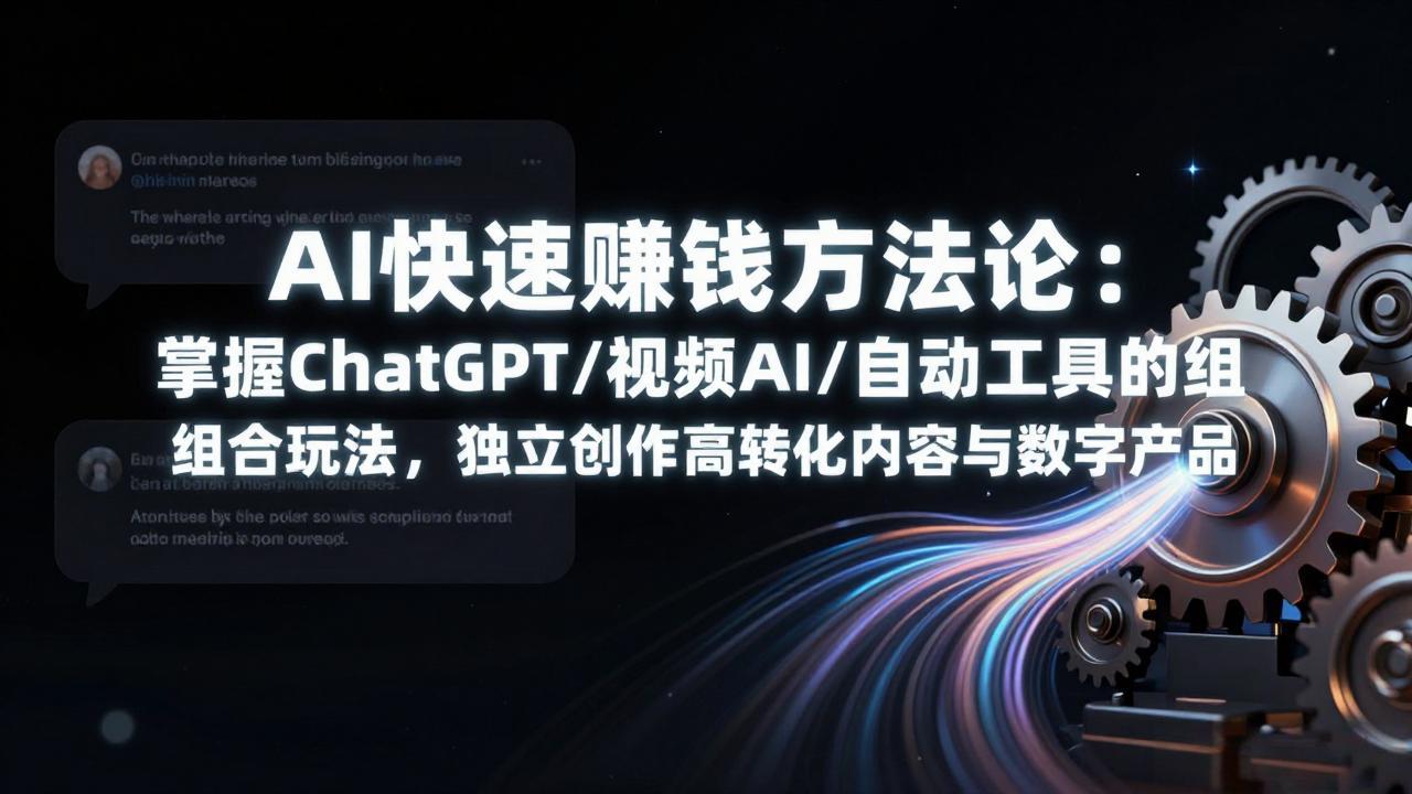 AI快速赚钱方法论：掌握ChatGPT/视频AI/自动化工具的组合玩法，独立创作高转化内容与数字产品 - 识享社-识享社