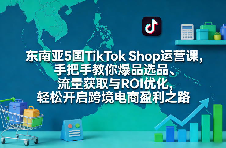 东南亚5国TikTok Shop运营课，手把手教你爆品选品、流量获取与ROI优化，轻松开启跨境电商盈利之路-识享社