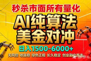 2026全网首发黑马项目，AI美金算法对冲，日入2000-6000+，稳定长效0风险，彻底告别996死工资-识享社