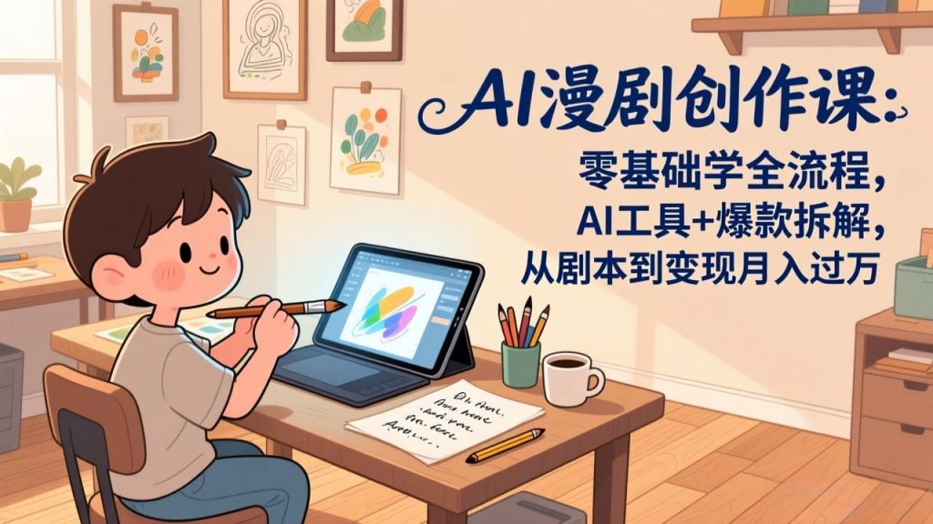 AI漫剧创作课：零基础学全流程，AI工具+爆款拆解，从剧本到变现月入过万-识享社