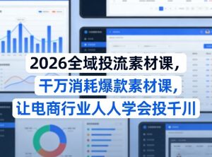 2026全域投流素材课,干万消耗爆款素材课,让电商行业人人学会投千川-识享社
