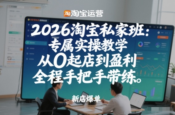2026淘宝私家班：专属实操教学，从0起店到盈利，全程手把手带练(更新26年3月)-识享社