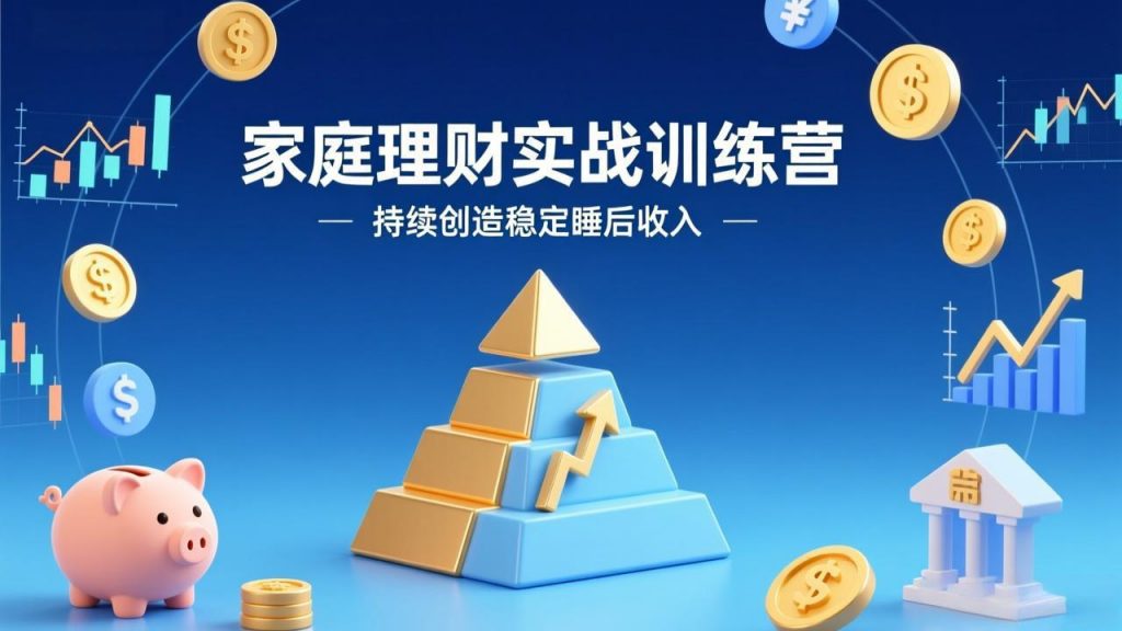 家庭理财实战训练营：从0到1建体系，三阶进阶层层递进，助你持续创造稳定睡后收入-识享社