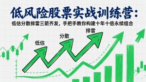 低风险股票实战训练营：低估分散排雷三箭齐发，手把手教你构建十年十倍永续组合-识享社