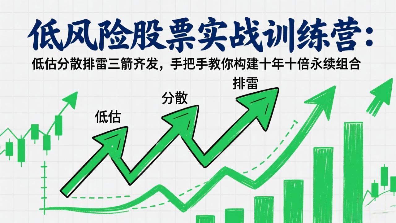 低风险股票实战训练营：低估分散排雷三箭齐发，手把手教你构建十年十倍永续组合 - 识享社-识享社