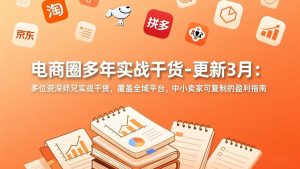电商圈多年实战干货-更新3月：多位资深师兄实战干货，覆盖全域平台，中小卖家可复制的盈利指南-识享社