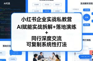 小红书企业实战私教营，AI赋能实战拆解+落地演练+同行深度交流，可复制系统性打法-识享社