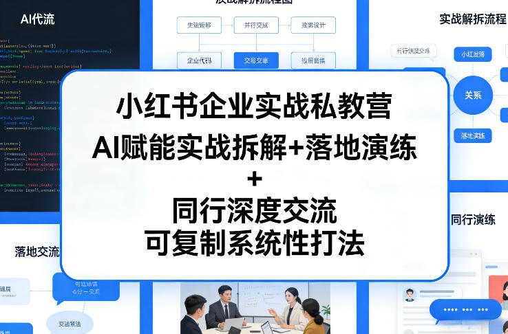 小红书企业实战私教营,AI赋能实战拆解+落地演练+同行深度交流,可复制系统性打法-识享社