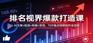 排名视界爆款打造课:AI文案+配音+剪辑+变现,TOP盘点视频制作全流程-识享社