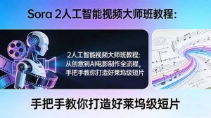 Sora 2人工智能视频大师班教程：从创意到AI电影制作全流程，手把手教你打造好莱坞级短片-识享社