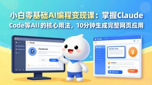 小白零基础AI编程变现课：掌握Claude Code等AI工具的核心用法，10分钟生成完整网页应用-识享社