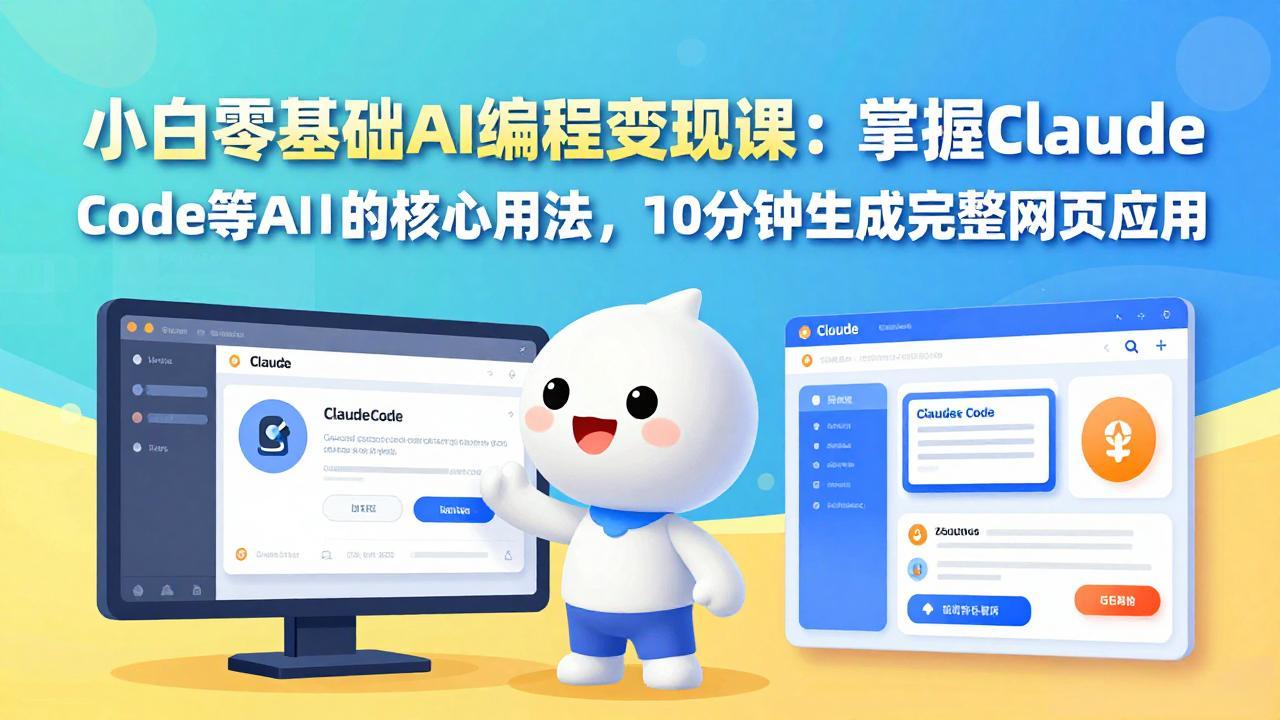 小白零基础AI编程变现课：掌握Claude Code等AI工具的核心用法，10分钟生成完整网页应用 - 识享社-识享社
