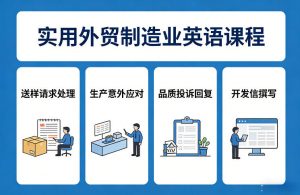 实用外贸制造业英语课程，教你专业处理送样请求、应对生产意外、回复品质投诉、撰写开发信等-识享社