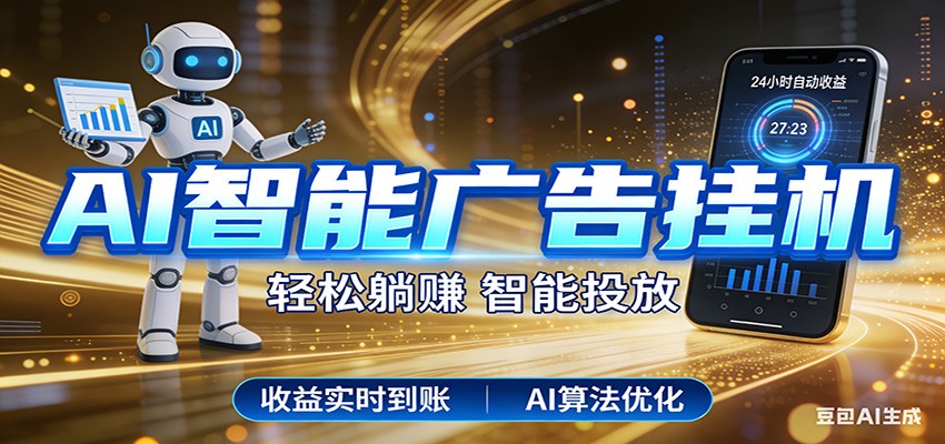 智能广告挂机新时代，利用碎片化时间实现稳定被动收益，AI帮你持续盈利-识享社