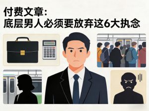 付费文章：底层男人必须要放弃这6大执念-识享社