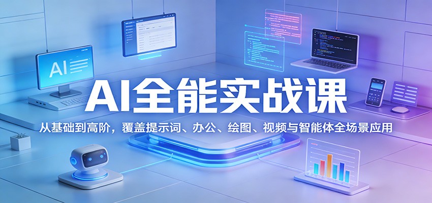 图片[1]-AI全能实战课：从基础到高阶，覆盖提示词、办公、绘图、视频与智能体全场景应用 - 识享社-识享社