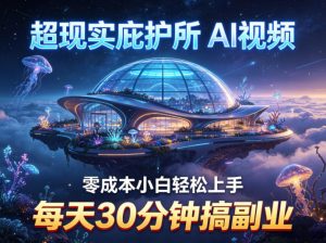超现实庇护所AI视频项目拆解，零成本小白轻松上手，每天30分钟搞副业-识享社