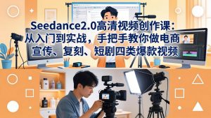 Seedance2.0高清视频创作课:从入门到实战,手把手教你做电商、宣传、复刻、短剧四类爆款视频-识享社