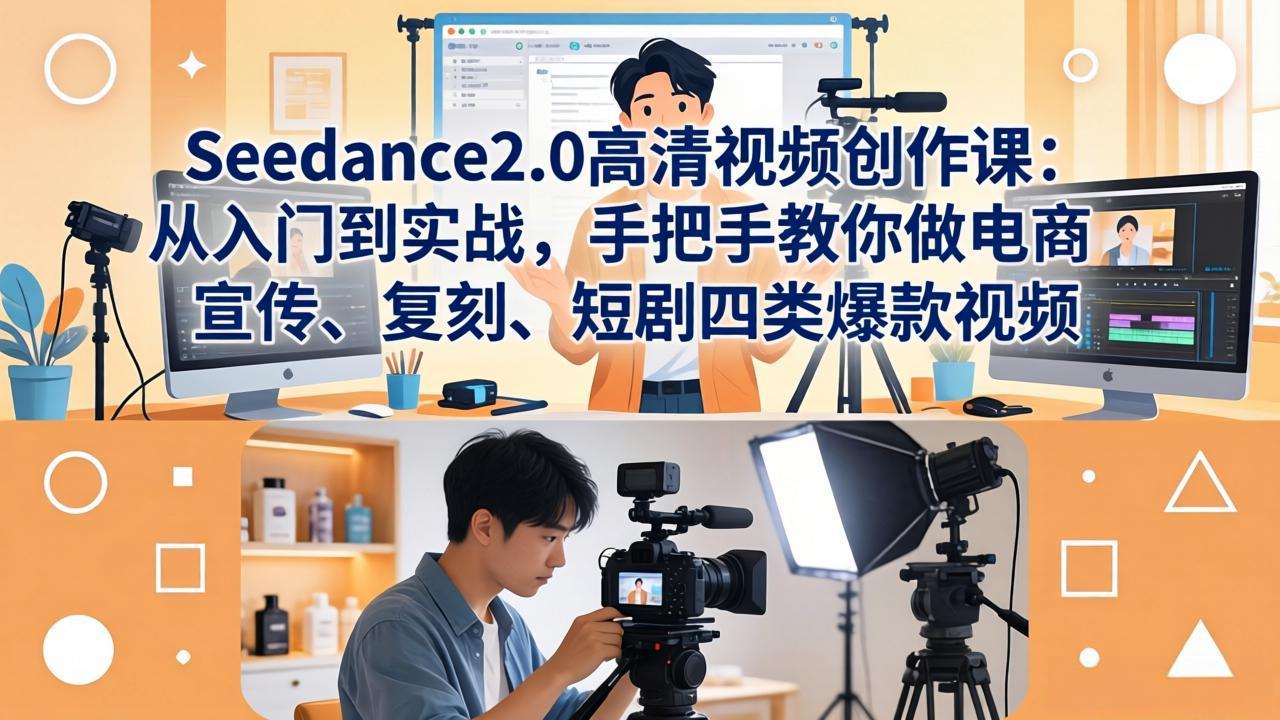 Seedance2.0高清视频创作课:从入门到实战,手把手教你做电商、宣传、复刻、短剧四类爆款视频 - 识享社-识享社