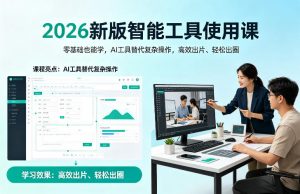 2026新版智能工具使用课，零基础也能学，用AI工具替代复杂操作，高效出片、轻松出圈-识享社