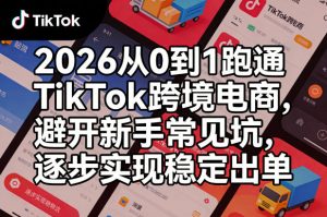 2026从0到1跑通TikTok跨境电商，避开新手常见坑，逐步实现稳定出单(更新0414)-识享社
