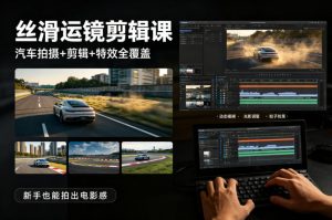 大叔丝滑运镜剪辑课，汽车拍摄+剪辑+特效全覆盖，新手也能拍出电影感-识享社