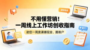 不用懂营销！一周线上工作坊创收指南，助您一周卖课賺现金、圈客户-识享社