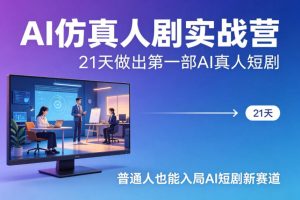 AI仿真人剧实战营,21天做出第一部AI真人短剧,普通人也能入局AI短剧新赛道-识享社