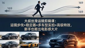 大叔丝滑运镜剪辑课：运镜步伐+稳定器+多车型实拍+高级特效，新手也能出电影感大片-识享社