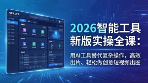 2026智能工具新版实操全课：用AI工具替代复杂操作，高效出片、轻松做创意短视频出圈-识享社