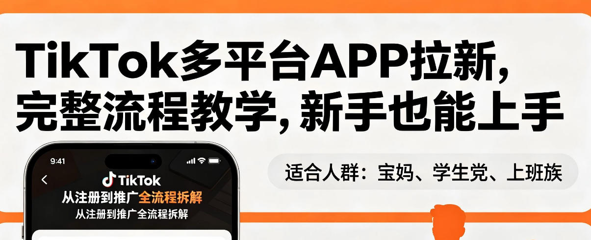 TikTok多平台APP拉新，完整流程教学，新手也能上手，轻松出海搞美金 - 识享社-识享社