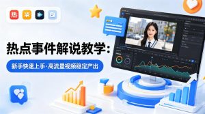 某大V的热点事件解说教学，新手也能快速上手，稳定产出高流量解说视频-识享社