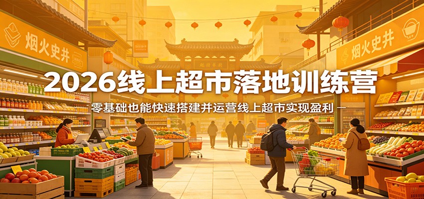2026线上超市落地训练营,零基础也能快速搭建并运营线上超市实现盈利 - 识享社-识享社