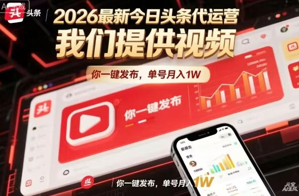 今日头条躺賺模式，你9我1，操作简单，一键发布，单机日入数百，长期合作【揭秘】-识享社