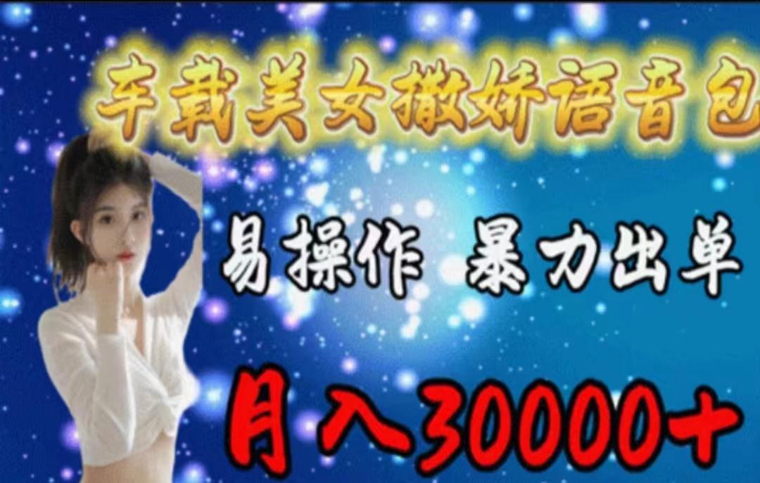 车载美女撒娇语音包，执行就出单，月入3000＋，小白看完课程就能马上实操 - 识享社-识享社