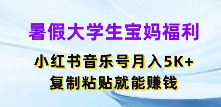 暑假大学生宝妈福利，小红书音乐号月入5000+，复制粘贴就能赚钱【揭秘】 - 识享社-识享社