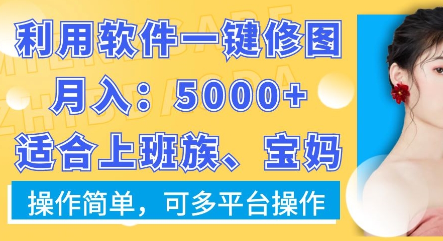 利用软件一键修图月入5000+，适合上班族、宝妈，操作简单，可多平台操作【揭秘】 - 识享社-识享社
