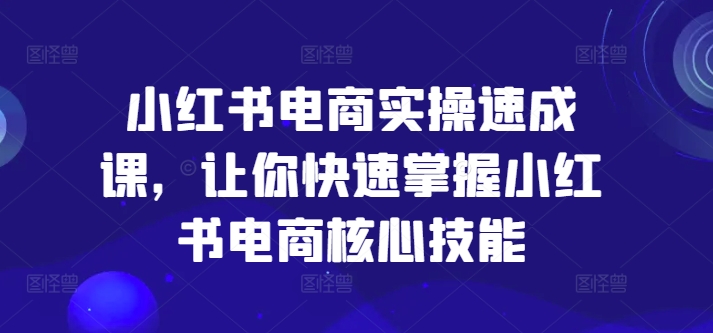 小红书电商实操速成课，让你快速掌握小红书电商核心技能-识享社