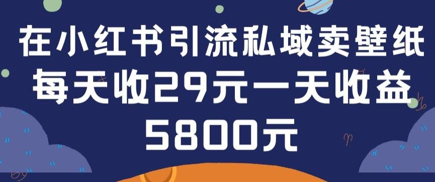 在小红书引流私域卖壁纸每张29元单日最高卖出200张(0-1搭建教程)【揭秘】 - 识享社-识享社