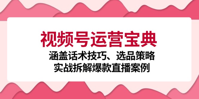 视频号运营宝典:涵盖话术技巧、选品策略、实战拆解爆款直播案例-识享社