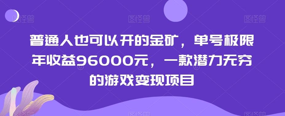 普通人也可以开的金矿，单号极限年收益96000元，一款潜力无穷的游戏变现项目【揭秘】 - 识享社-识享社