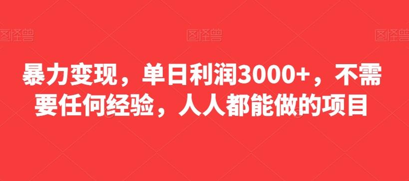 暴力变现，单日利润3000+，不需要任何经验，人人都能做的项目 - 识享社-识享社