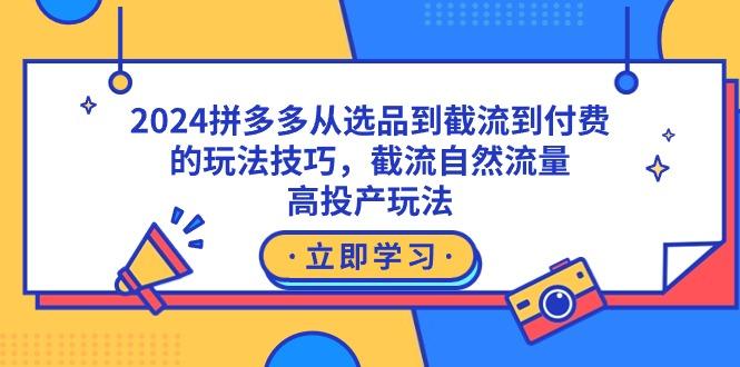 2024拼多多从选品到截流到付费的玩法技巧，截流自然流量玩法，高投产玩法 - 识享社-识享社