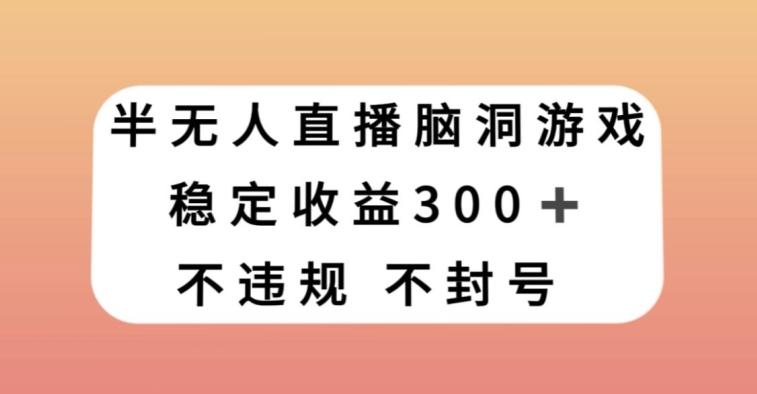 半无人直播脑洞小游戏，每天收入300+，保姆式教学小白轻松上手【揭秘】 - 识享社-识享社