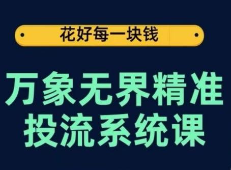 万象无界精准投流系统课，从关键词到推荐，从万象台到达摩盘，从底层原理到实操步骤 - 识享社-识享社