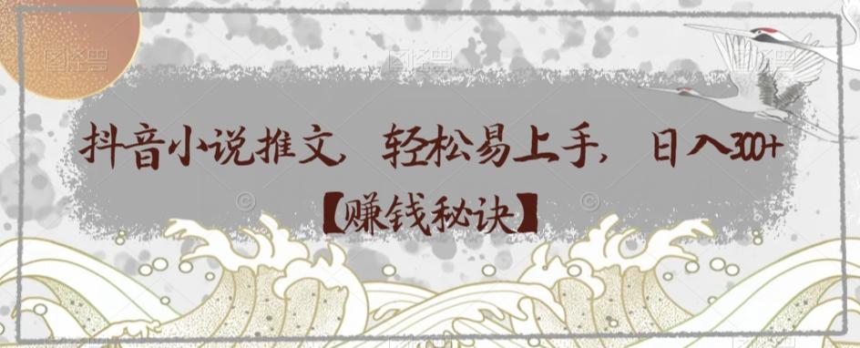 抖音小说推文，轻松易上手，日入300+【赚钱秘诀】 - 识享社-识享社