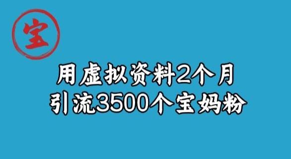 宝哥虚拟资料项目，2个月引流3500个宝妈粉 - 识享社-识享社