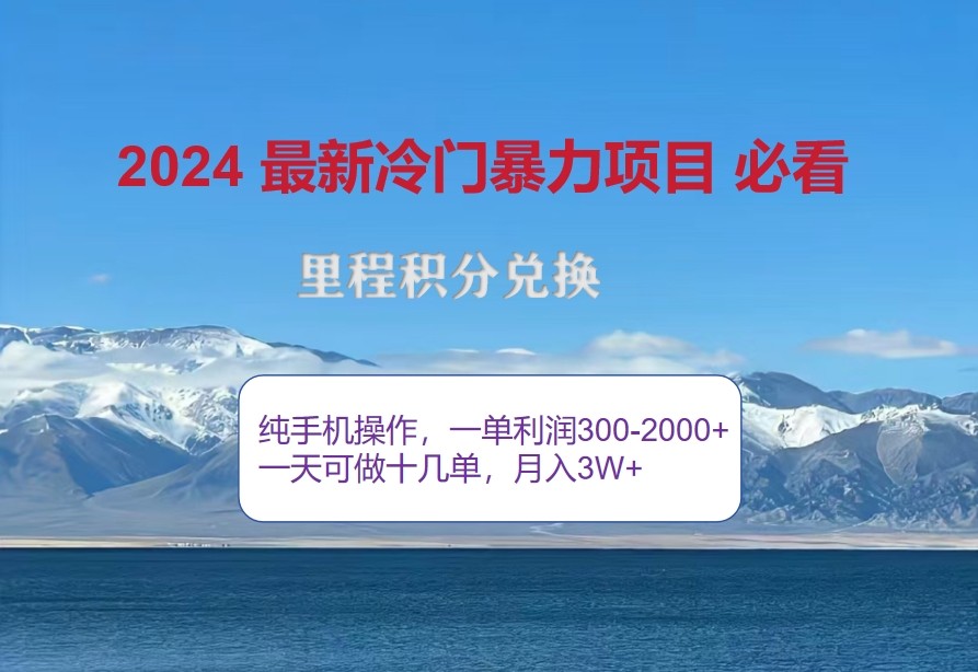2024惊爆冷门暴利，里程积分最新玩法，高爆发期，一单300+—2000+ - 识享社-识享社