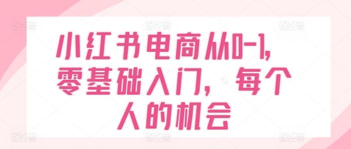 小红书电商从0-1，零基础入门，每个人的机会 - 识享社-识享社