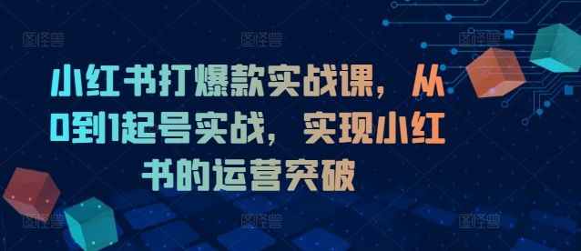 小红书打爆款实战课，从0到1起号实战，实现小红书的运营突破 - 识享社-识享社